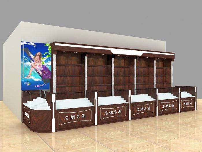烟酒茶展柜效果图