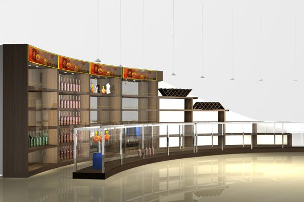 烟酒茶展柜效果图