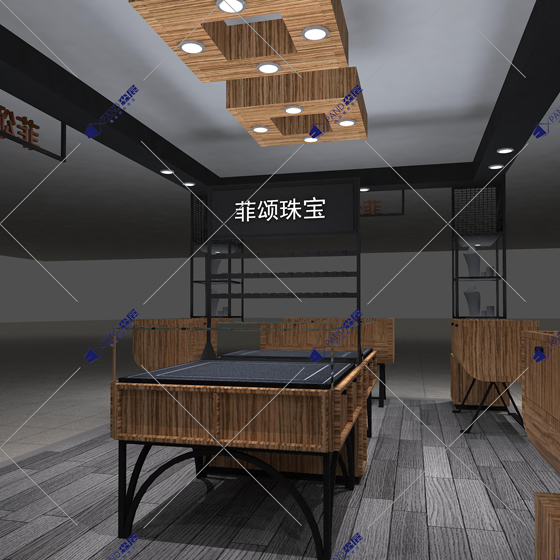 珠宝展示柜效果图
